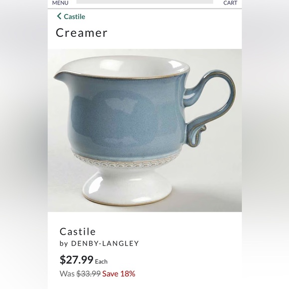 🍬HP! Denby Creamer In Castile Pattern. England - Picture 7 of 7